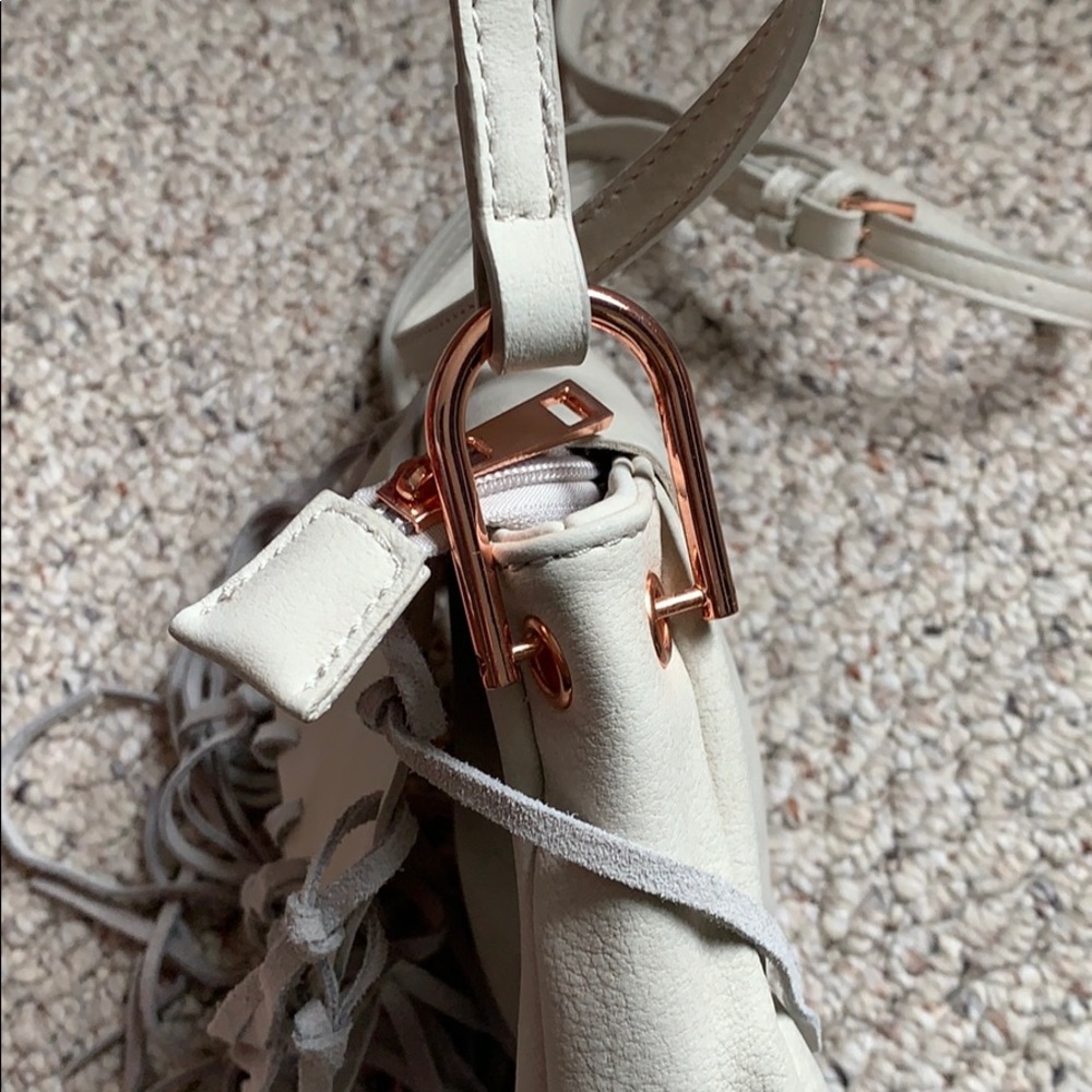 Free People leather fringe grey crossbody bag - Picture 8 of 8